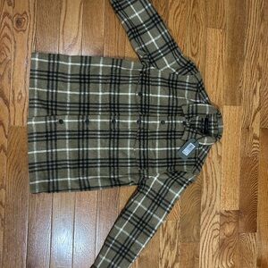All Saints Olive and Black Plaid Jacket